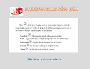 SolidWorks CB-CH4.1 - Môi trường lắp ráp-Assembly
